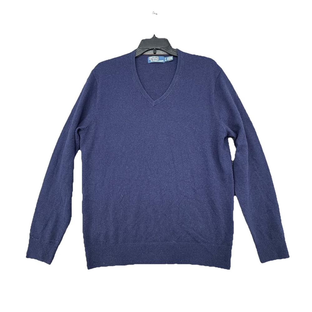 Vintage Polo Ralph Lauren Sweater Mens Small Gray V Neck